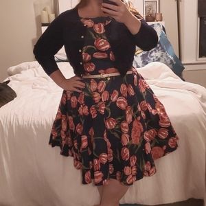 Pink and Navy Tulip dress.